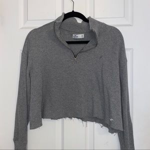 1/4 Zip Crop Sweater